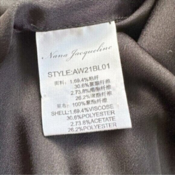 NWOT Nana Jacqueline Elora Blazer Black Gathered Satin Mini Dress Size M - Picture 12 of 13